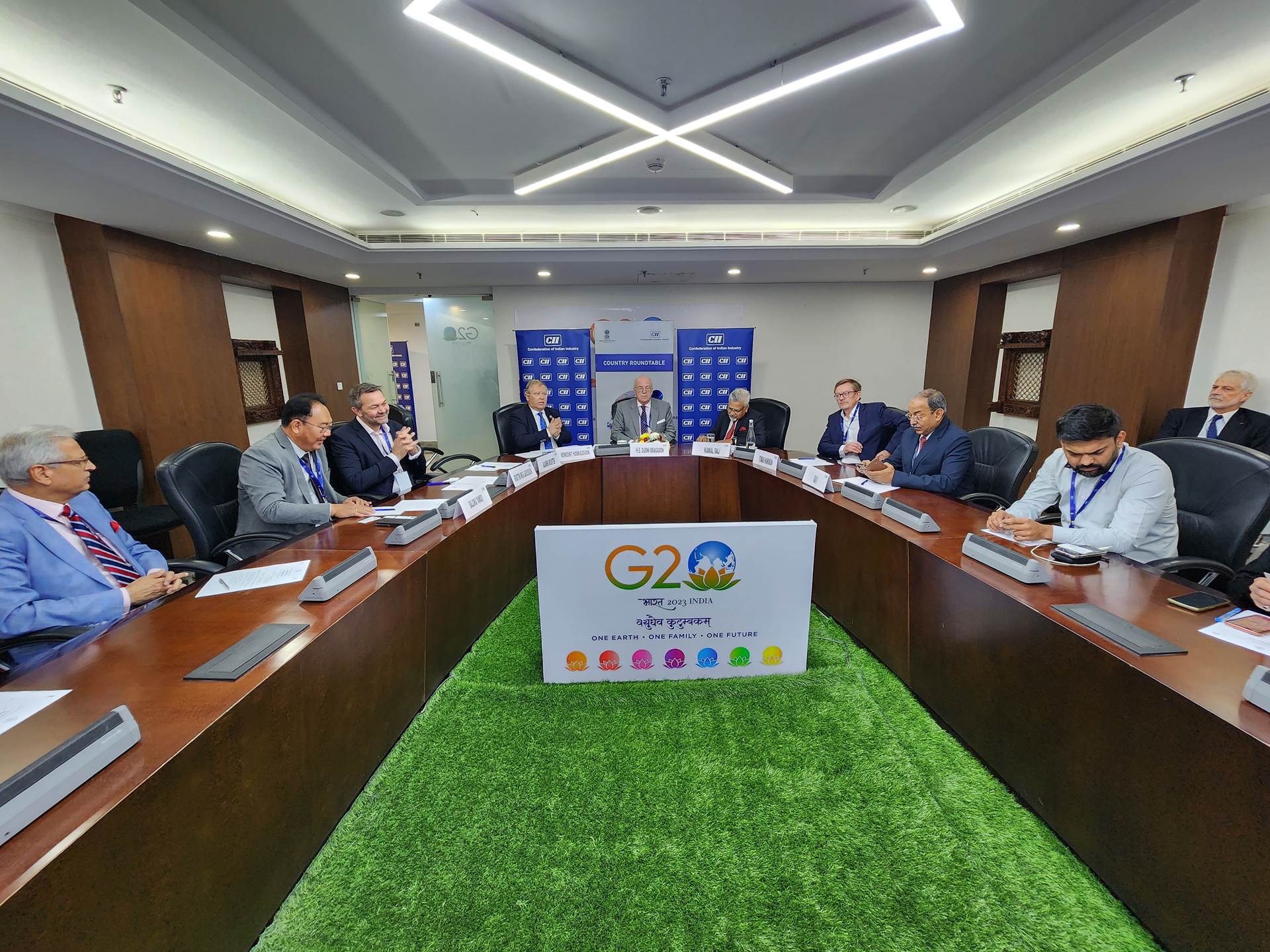 Roundtable on the co-operation between Iceland and India on green energy. - mynd
